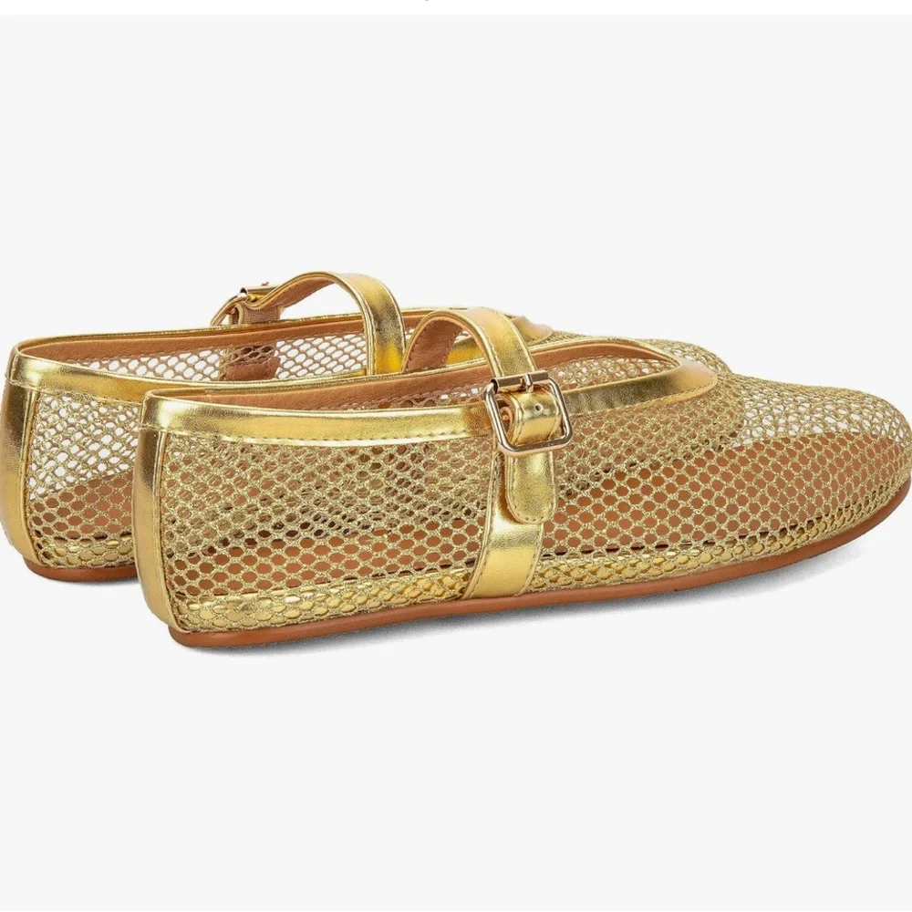 Arqa Buckled Straps Golf Mesh Mary Jane Flat Casual Low Heels Size 11 New - Picture 5 of 7